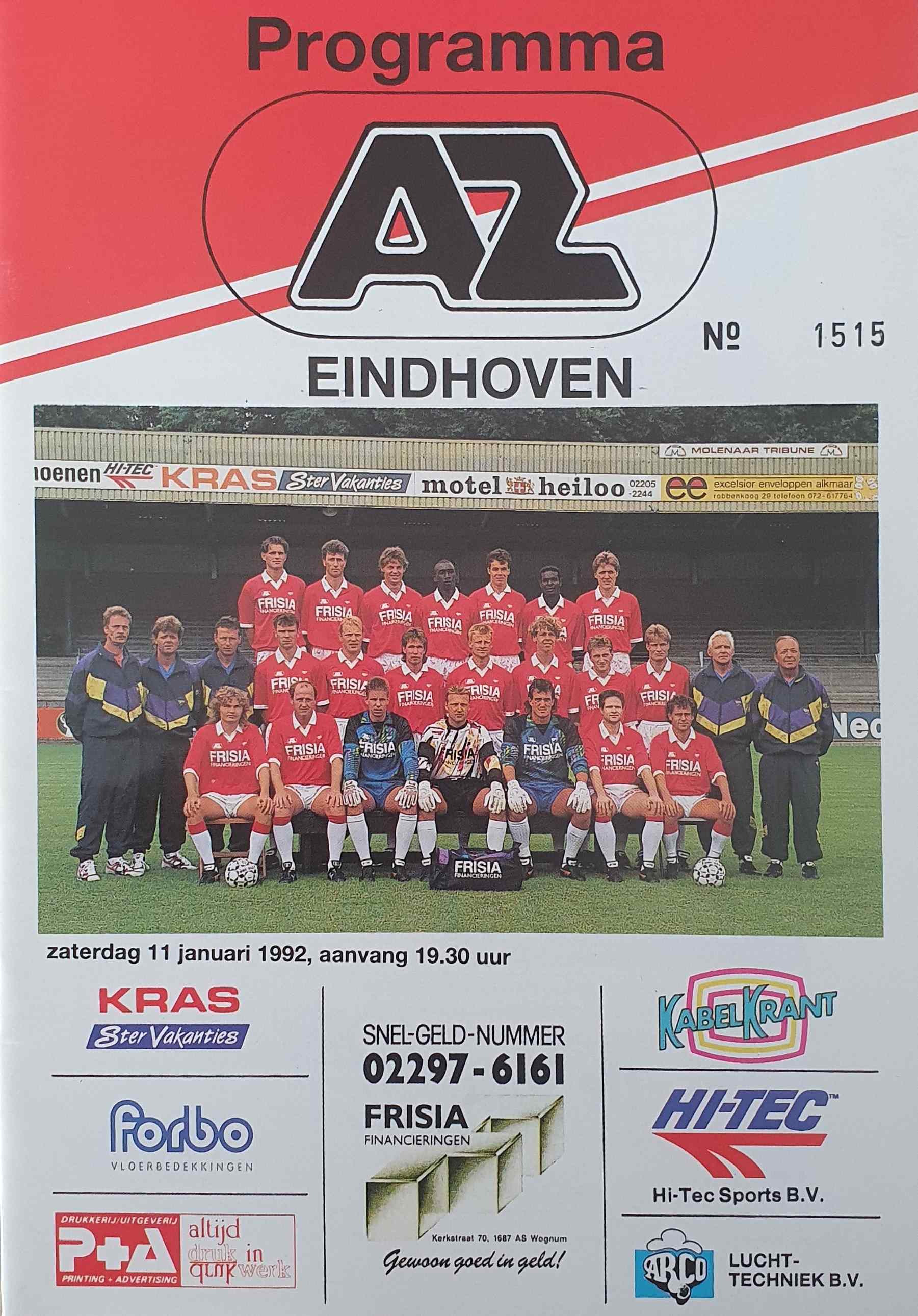 AZ Programma 10-jan-1992 Eindhoven